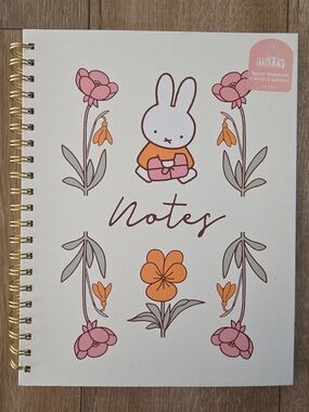 Miffy Spiral 9x11 Notebook Miffy Flowers Pattern Hard Cover 180 Lined Pages NWT✨